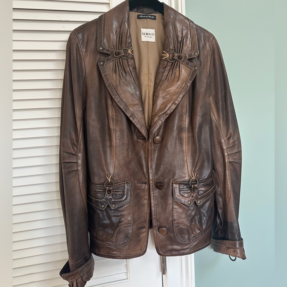 Vintage Di Bello Leather Jacket - Size 6